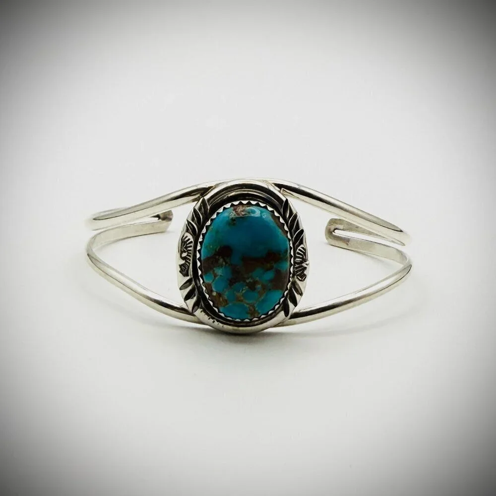 Navajo Turquoise Cuff — Sterling, 6.25